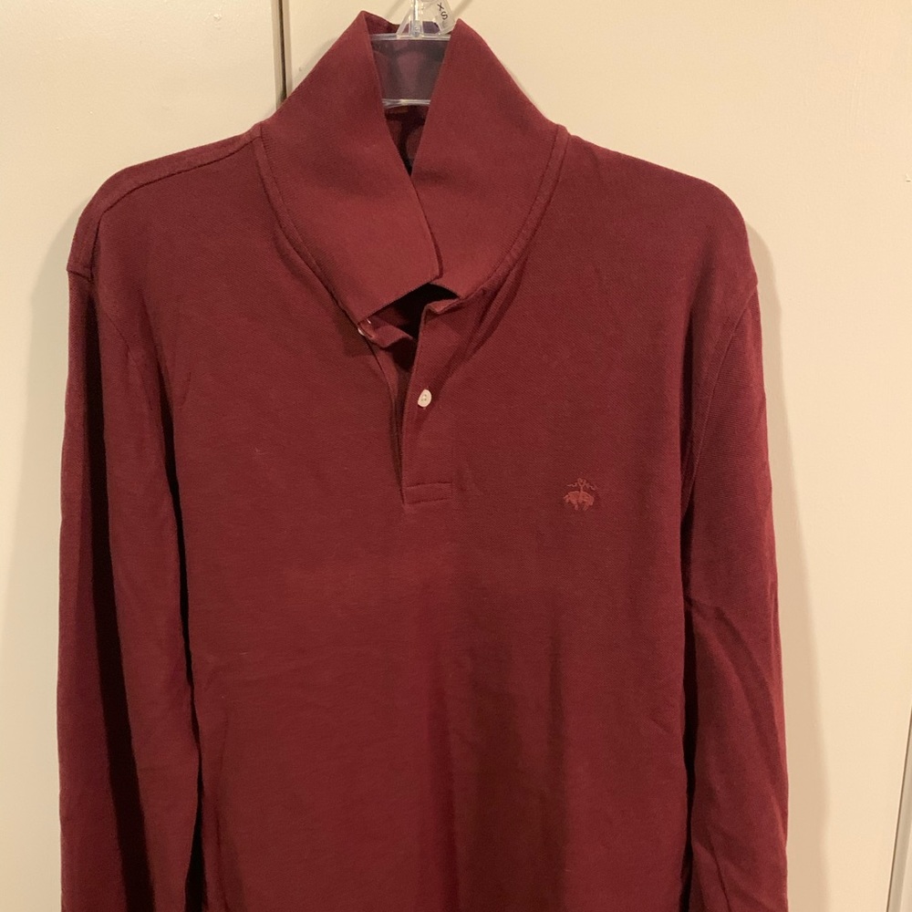 Long Sleeve Maroon Brooks Brothers Polo